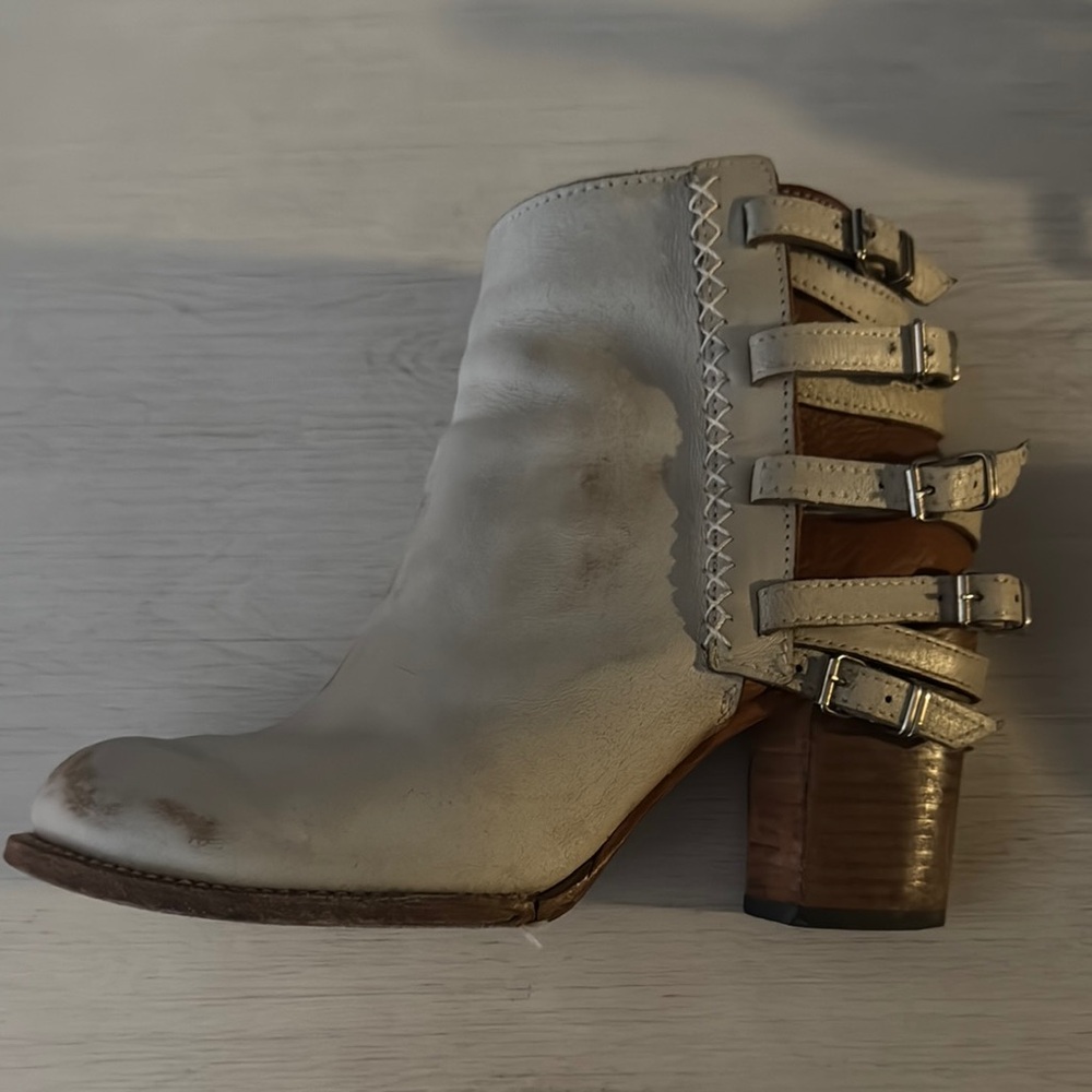 Women's “Ice” Distressed Leather Ankle Boots